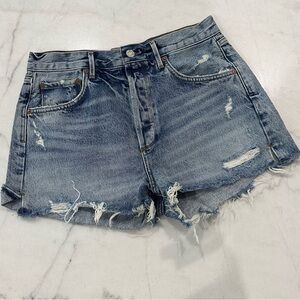 Agolde Jaden Denim Shorts Size 29 High Rise distress new revolve cut offs